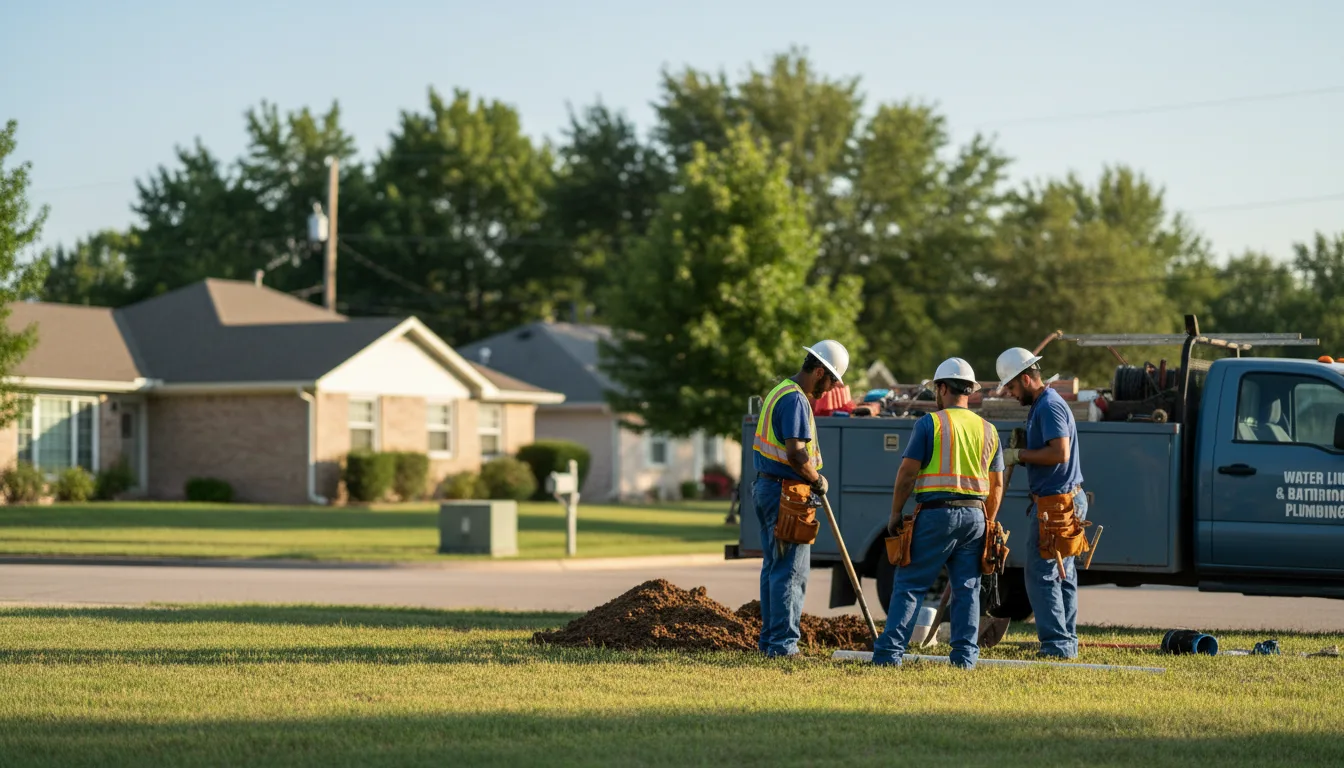 Residential water line and bathroom plumbing service in Boss, MO